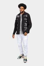Who I am Button Down Denim Shirt Jacket