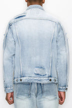 Faded Diamond Denim Jacket