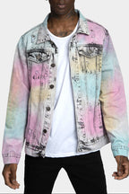 Multi Color Airbrushed Denim Jacket