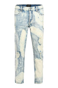 Men's Splatter Bleached Distressed Denim Jeans
