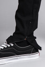 Men's Solid Side Striped Pants with Zipper