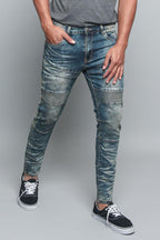 Moto Biker Denim Jeans