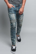 Moto Biker Denim Jeans