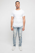Distressed Scrunched Skinny Jeans