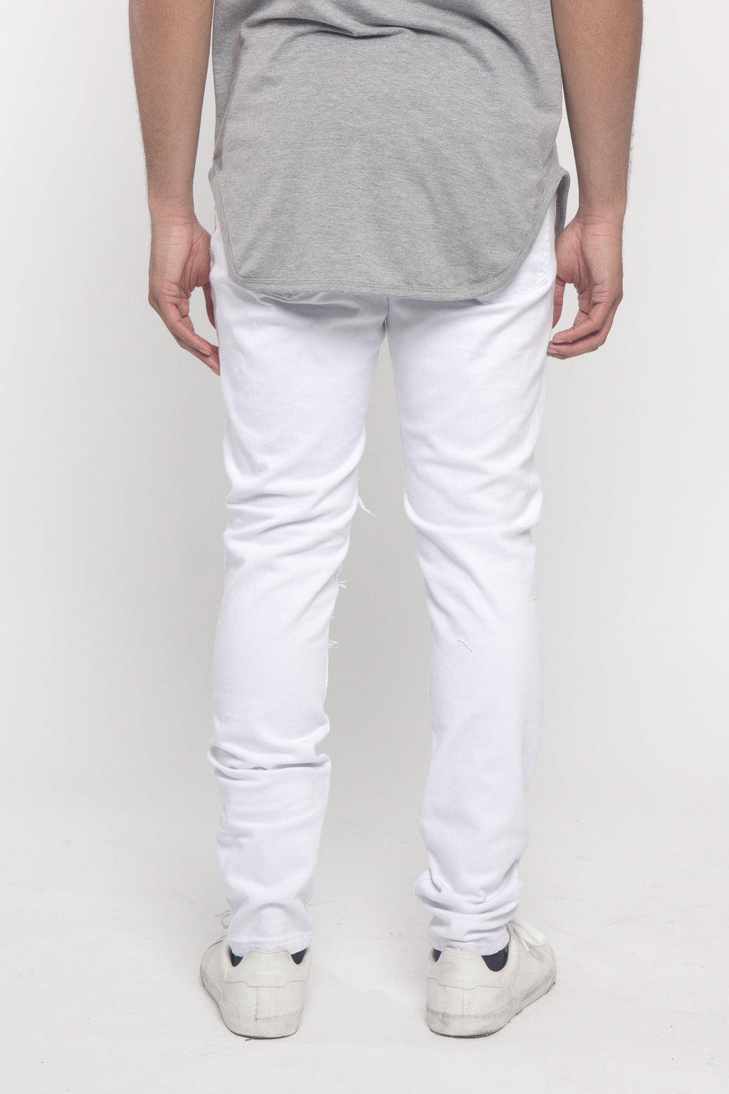 Distressed Colored Moto Jeans