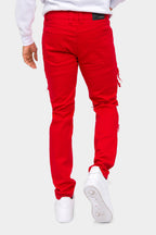 Distressed Solid Color Slim Fit Jeans