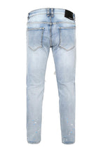 Men's Paint Splatter Knee Blowout Distressed Denim Jeans