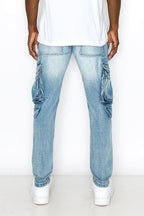 Utility Cargo Relaxed Slim Fit Denim Jeans