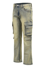 Men's Bootcut Utility Cargo Denim Jeans