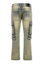 Men's Bootcut Utility Cargo Denim Jeans
