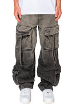 Men's Baggy Fit Faded Wash Cargo Jeans