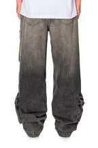 Men's Baggy Fit Faded Wash Cargo Jeans