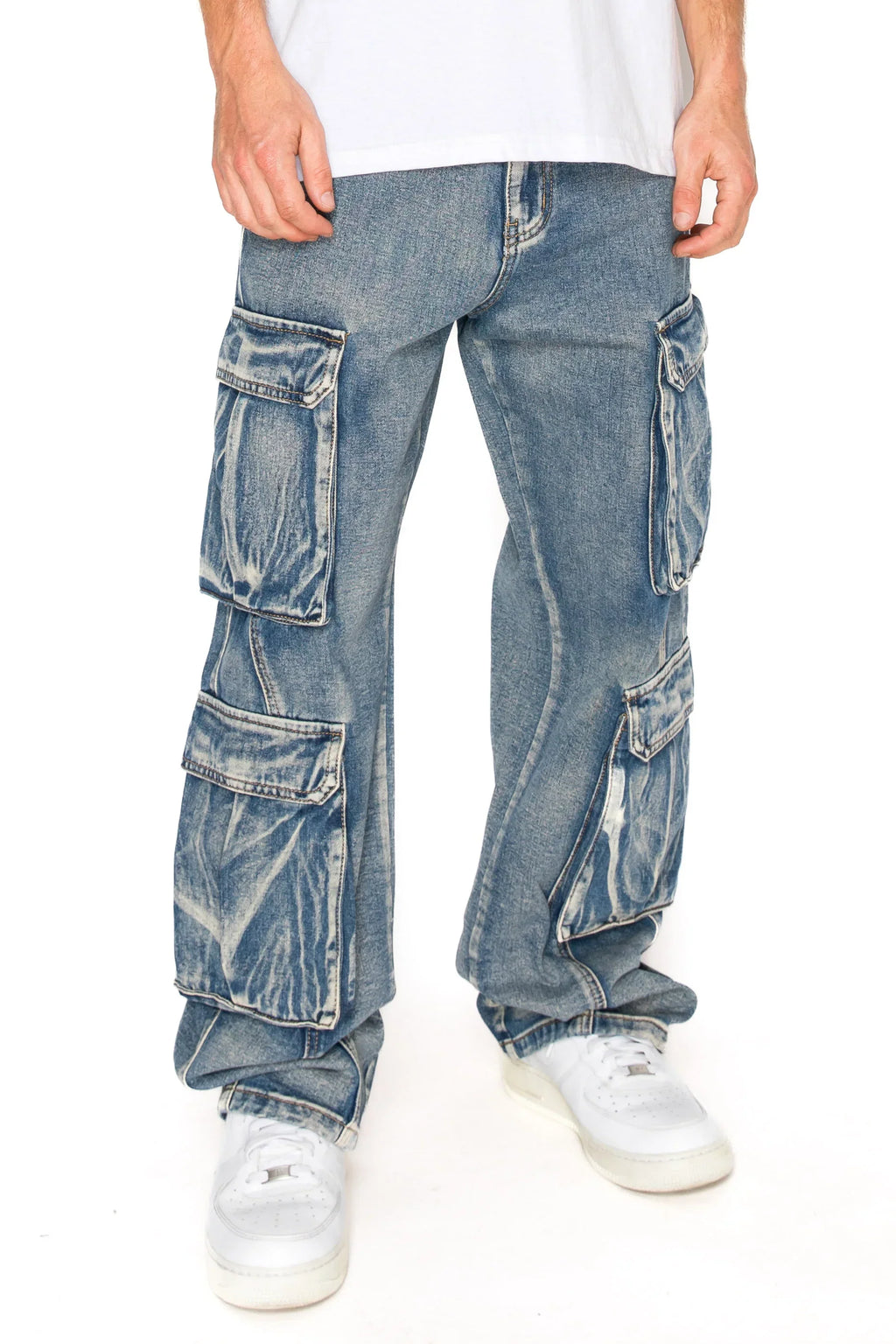 Baggy Double Cargo Denim Jeans