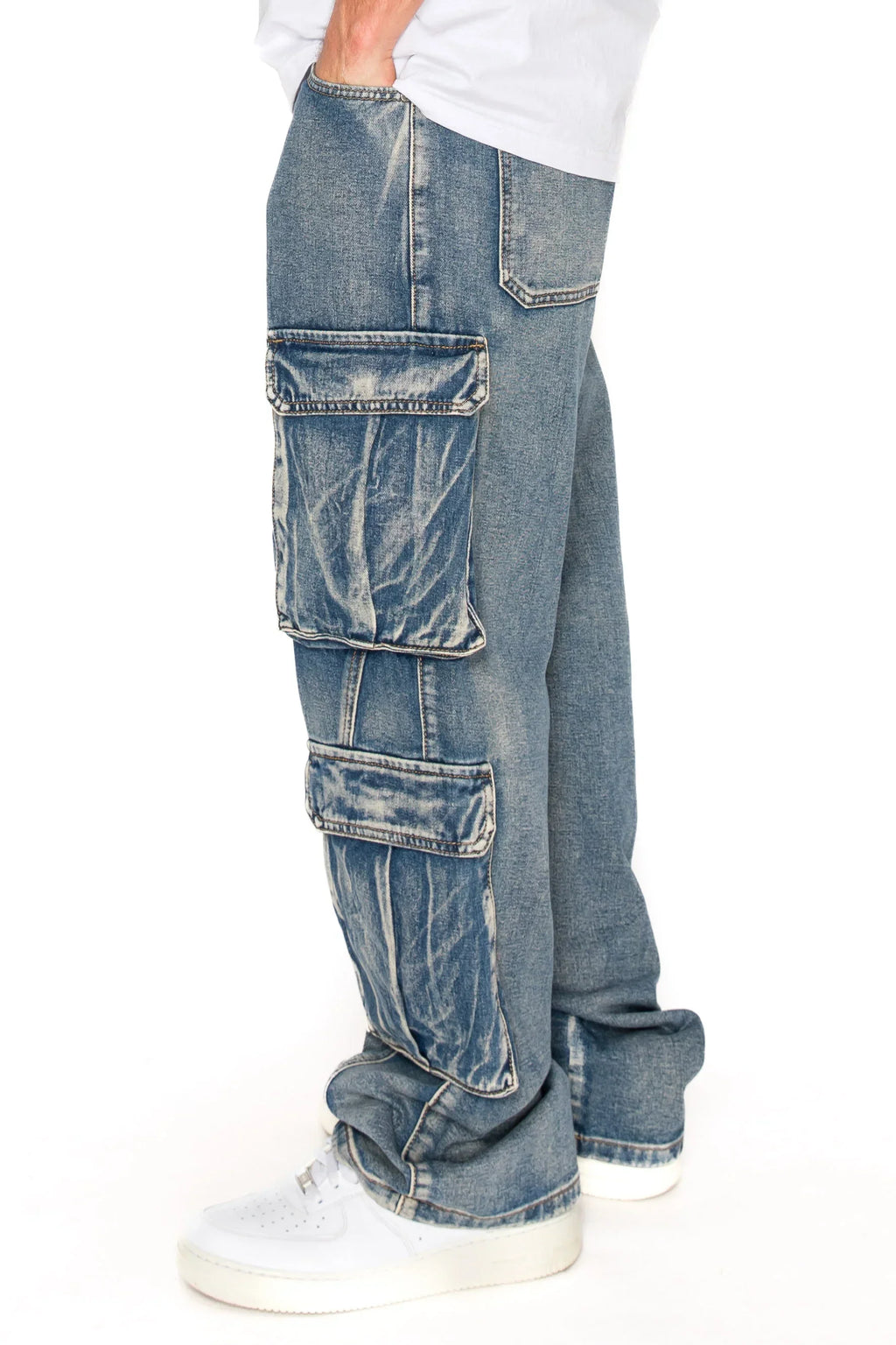 Baggy Double Cargo Denim Jeans