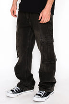 Men's Baggy Fit Cargo Denim Jeans