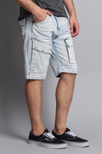 Special Wash Front Cargo Pocket Denim Shorts
