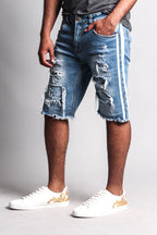 Men's Distressed Tape Shorts