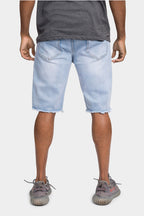 Distressed Illusion Denim Shorts