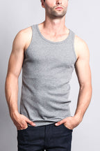 Men's Basic Solid Ribbed Tank Top (2-Pack)