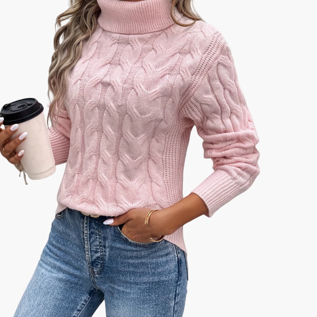 Women's Cable Knit Turtleneck Sweater