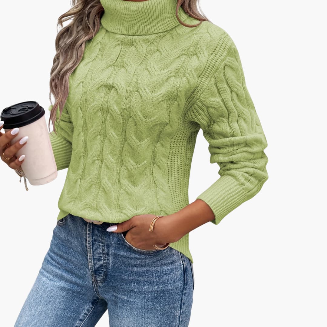 Women's Cable Knit Turtleneck Sweater