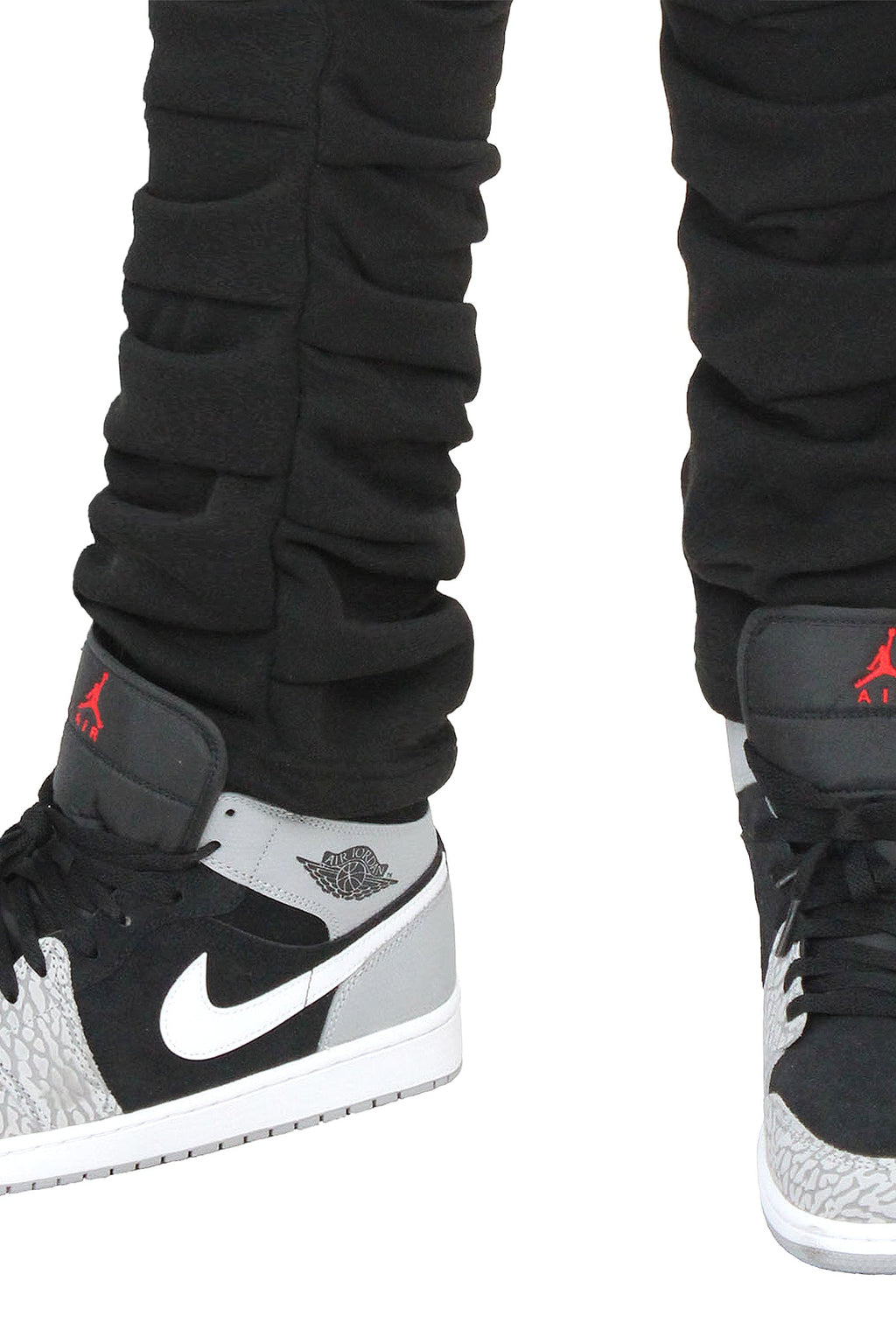 Men's Slim Flare Ruched Fleece Sweat Pants