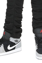 Men's Slim Flare Ruched Fleece Sweat Pants