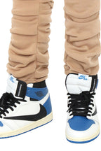 Men's Slim Flare Ruched Fleece Sweat Pants