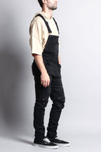 Men's Distressed Denim Overalls