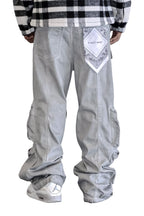 Men's Y2k Wide Fit Utility Cargo Baggy Denim Pants
