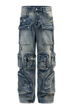 Men's Premium Vintage Multi Cargo Baggy Jeans