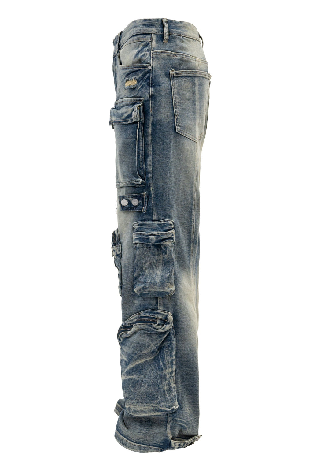 Men's Premium Vintage Multi Cargo Baggy Jeans