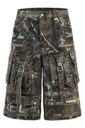 Men's Utility Forest Camo Print Baggy Cargo Shorts