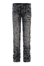 Men's Heavy Distressed Stitched Stacked Layer Denim Jeans