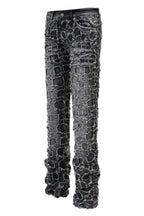 Men's Heavy Distressed Stitched Stacked Layer Denim Jeans