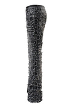 Men's Heavy Distressed Stitched Stacked Layer Denim Jeans