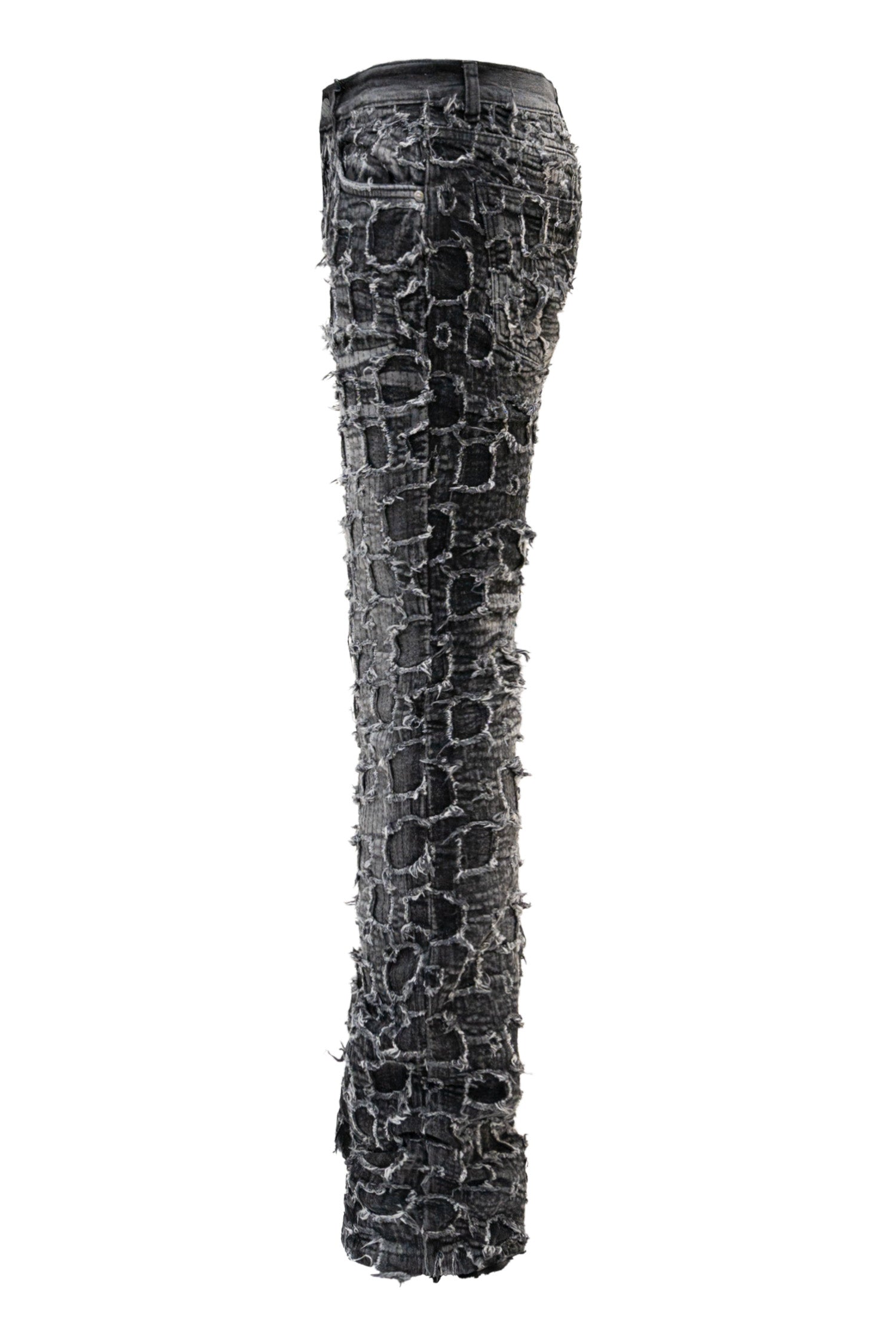 Men's Heavy Distressed Stitched Stacked Layer Denim Jeans
