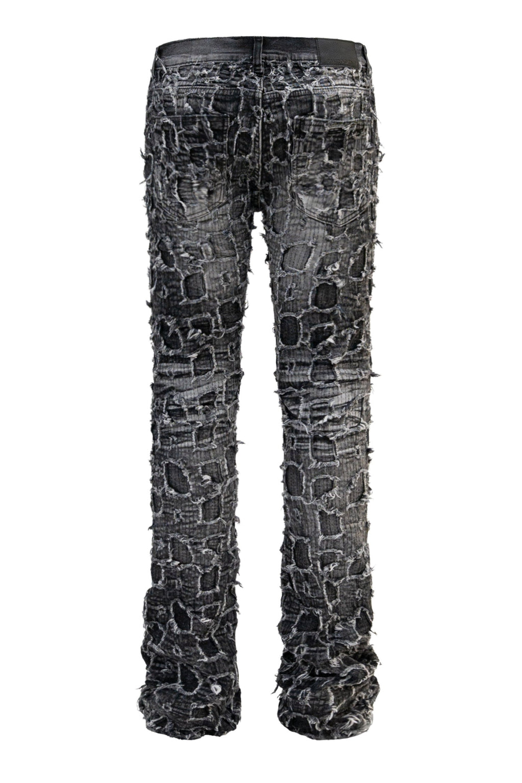 Men's Heavy Distressed Stitched Stacked Layer Denim Jeans