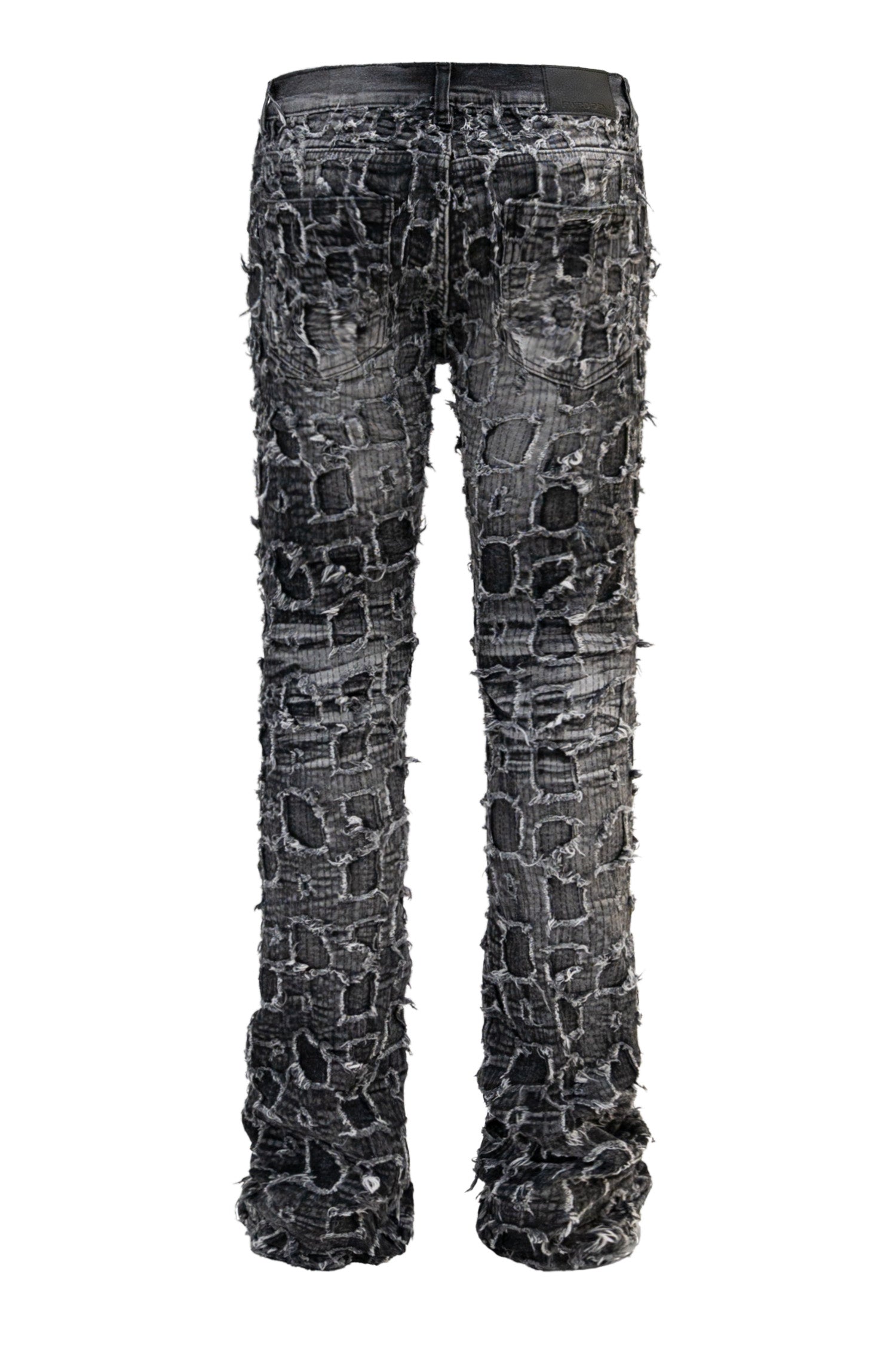 Men's Heavy Distressed Stitched Stacked Layer Denim Jeans