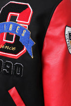 Patched Good Vibes Varsity Jacket