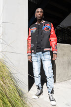 Patched Good Vibes Varsity Jacket
