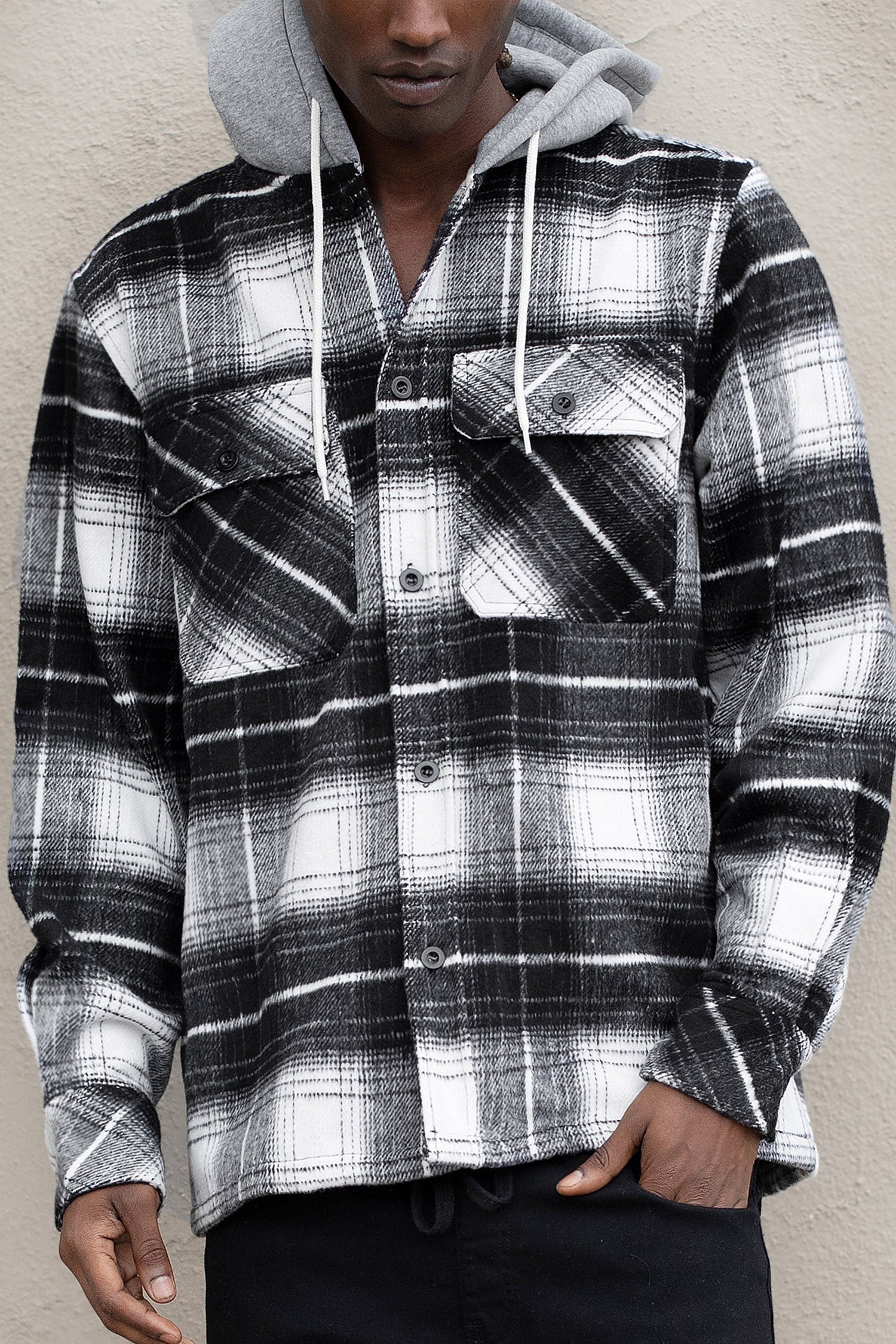 Men's Essential Hooded Flannel Overshirt