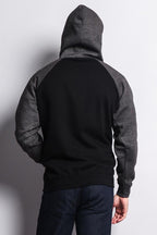 Contrast Raglan Sleeve Pullover Hoodie