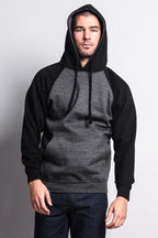 Contrast Raglan Sleeve Pullover Hoodie
