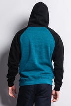 Contrast Raglan Sleeve Pullover Hoodie