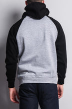 Contrast Raglan Sleeve Pullover Hoodie