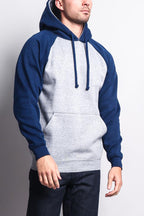 Contrast Raglan Sleeve Pullover Hoodie
