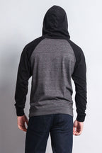 Lightweight Contrast Raglan Sleeve Pullover Hoodie
