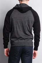 Men's Contrasting Zip Up Hoodie