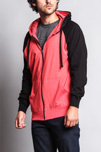 Men's Contrasting Zip Up Hoodie
